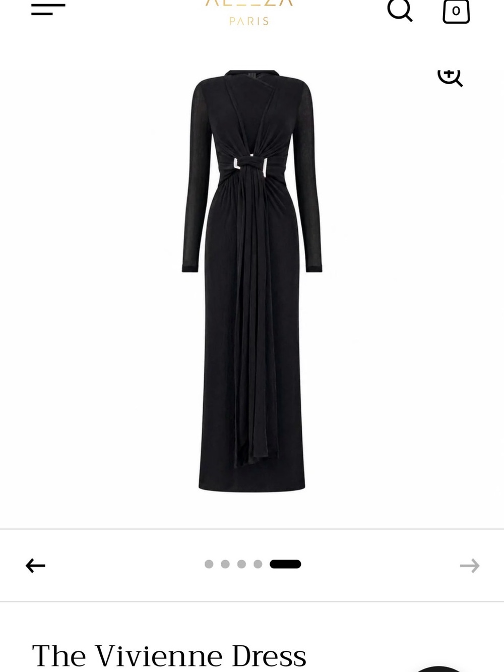 The Vivienne Long Sleeve Black Maxi Dress by ALEEZA PARIS
